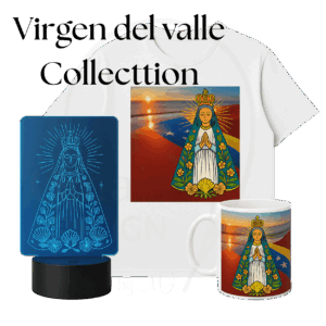 Coleccion tshirt, mug and led lamp Virgen de Coromoto