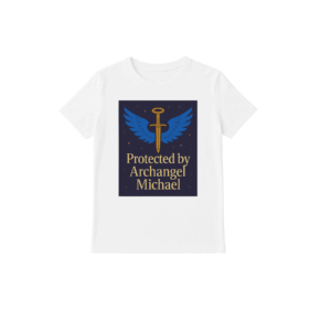 Archangel Michael T-Shirt. 100% Polyester. Oma's Design